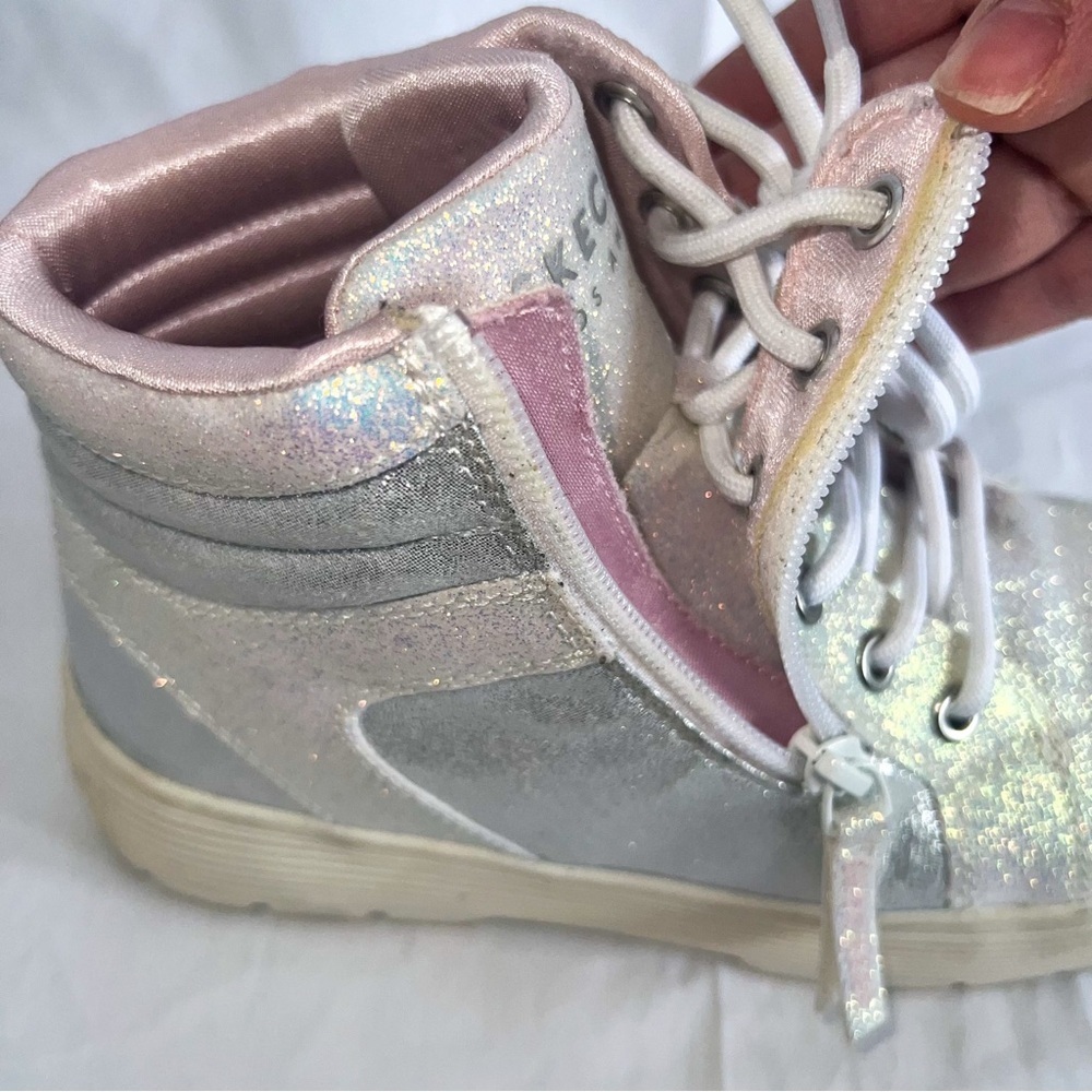 Skechers Street Elevated City Shine High Top Sneakers - White/Pink, Size 4 - Picture 3 of 12